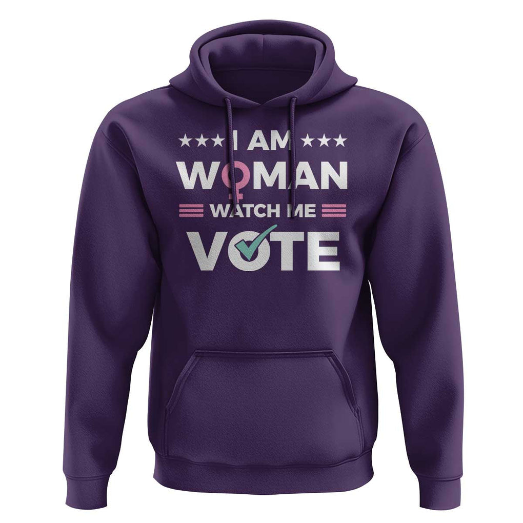 I Am Woman Watch Me Vote Hoodie Feminist Women's Rights Gender symbol TS11 Purple Print Your Wear
