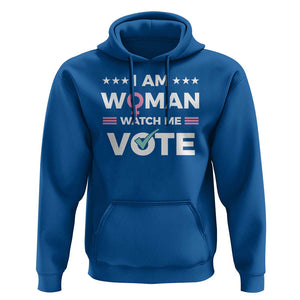 I Am Woman Watch Me Vote Hoodie Feminist Women's Rights Gender symbol TS11 Royal Blue Print Your Wear