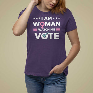 I Am Woman Watch Me Vote T Shirt For Women Feminist Women's Rights Gender symbol TS11 Purple Print Your Wear
