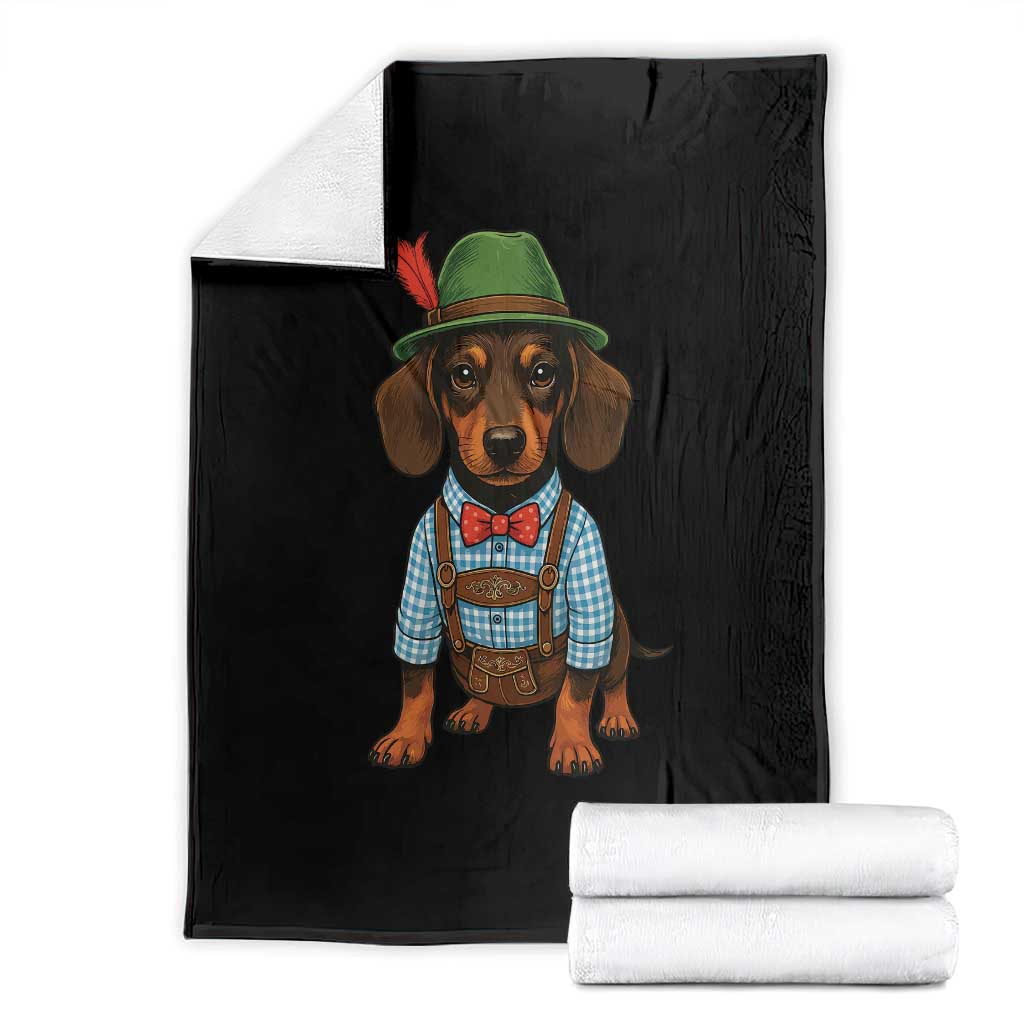 Oktoberfest Dachshund Cute Wiener Dog German Festival Throw Blanket TS11 Black Print Your Wear