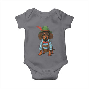 Oktoberfest Dachshund Cute Wiener Dog German Festival Baby Onesie TS11 Charcoal Print Your Wear