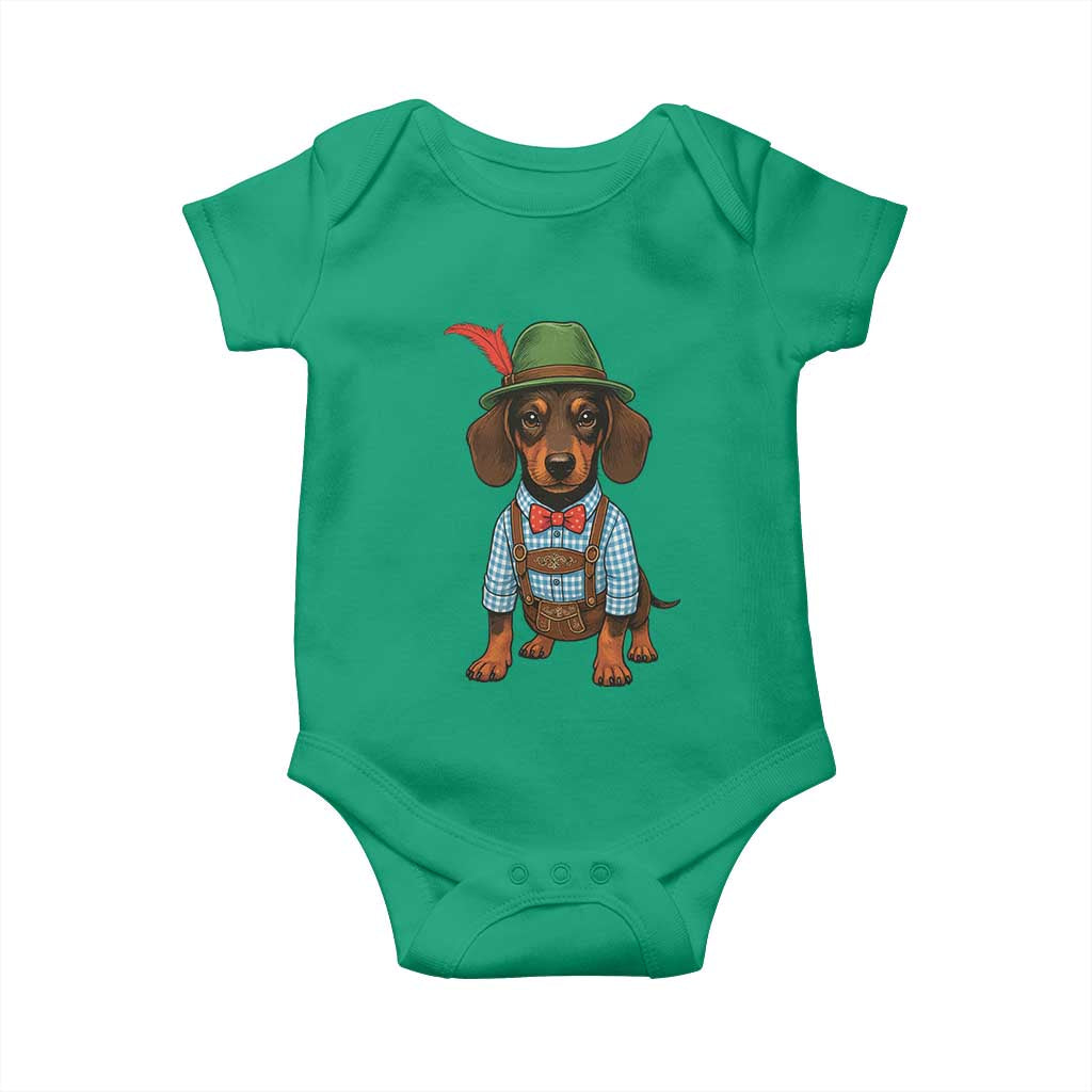 Oktoberfest Dachshund Cute Wiener Dog German Festival Baby Onesie TS11 Irish Green Print Your Wear
