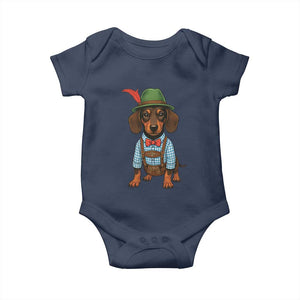 Oktoberfest Dachshund Cute Wiener Dog German Festival Baby Onesie TS11 Navy Print Your Wear