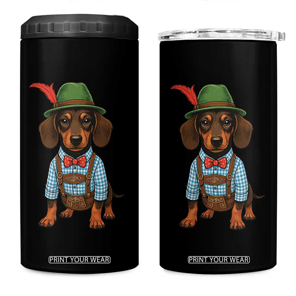 Oktoberfest Dachshund Cute Wiener Dog German Festival 4 in 1 Can Cooler Tumbler TS11 One Size: 16 oz Black Print Your Wear