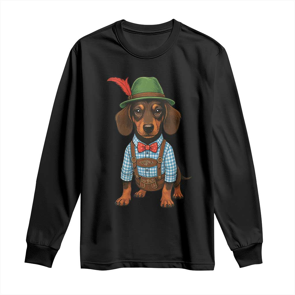 Oktoberfest Dachshund Cute Wiener Dog German Festival Long Sleeve Shirt TS11 Black Print Your Wear