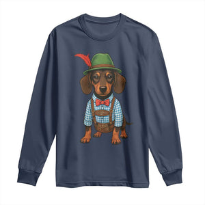 Oktoberfest Dachshund Cute Wiener Dog German Festival Long Sleeve Shirt TS11 Navy Print Your Wear