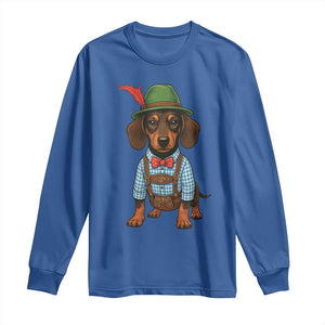 Oktoberfest Dachshund Cute Wiener Dog German Festival Long Sleeve Shirt TS11 Royal Blue Print Your Wear