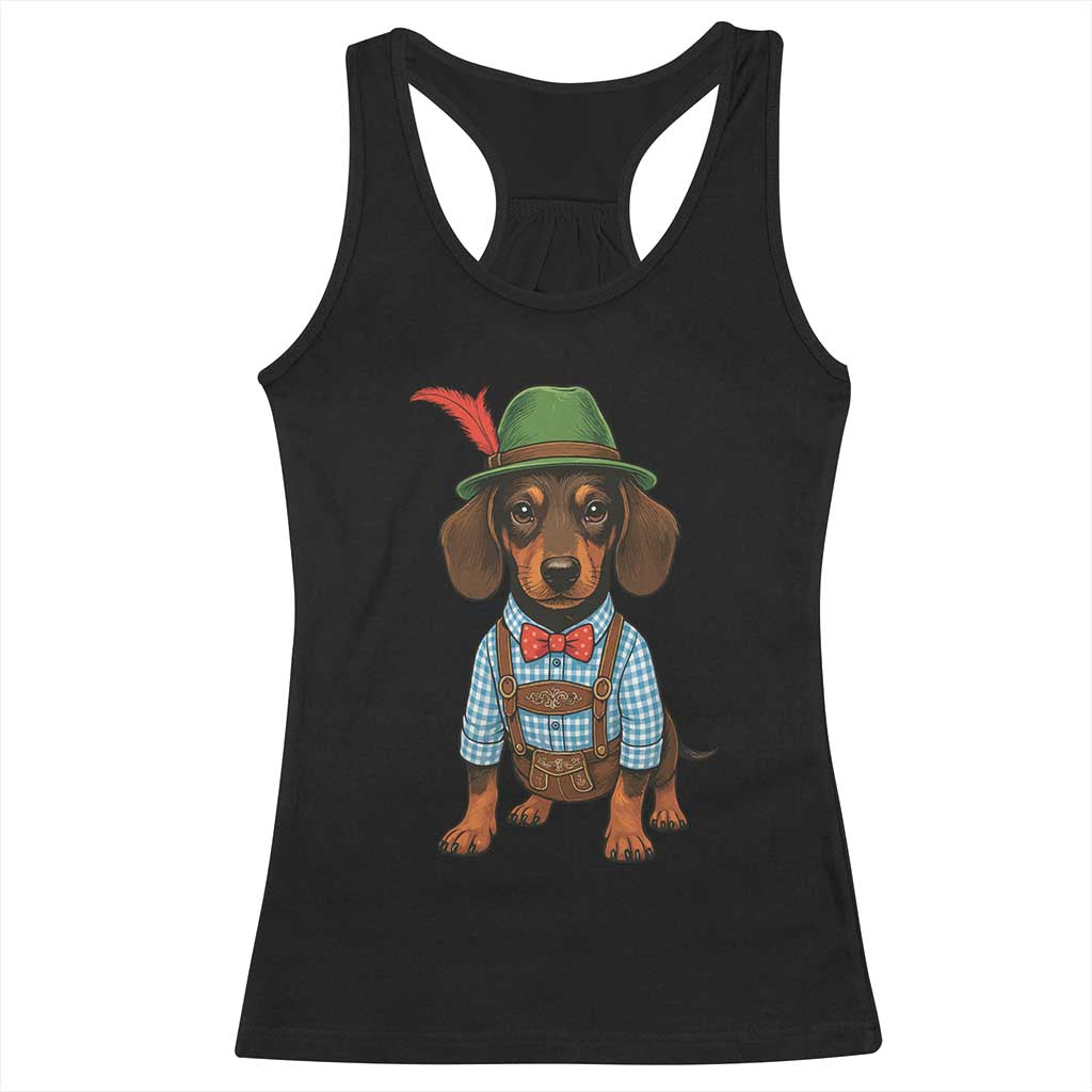 Oktoberfest Dachshund Cute Wiener Dog German Festival Racerback Tank Top TS11 Black Print Your Wear