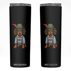 Oktoberfest Dachshund Cute Wiener Dog German Festival Skinny Tumbler TS11 Black Print Your Wear
