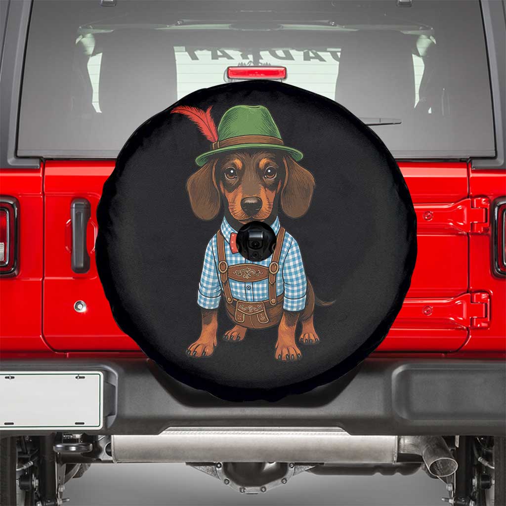 Oktoberfest Dachshund Cute Wiener Dog German Festival Spare Tire Cover TS11 Black Print Your Wear