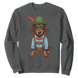 Oktoberfest Dachshund Cute Wiener Dog German Festival Sweatshirt TS11 Dark Heather Print Your Wear