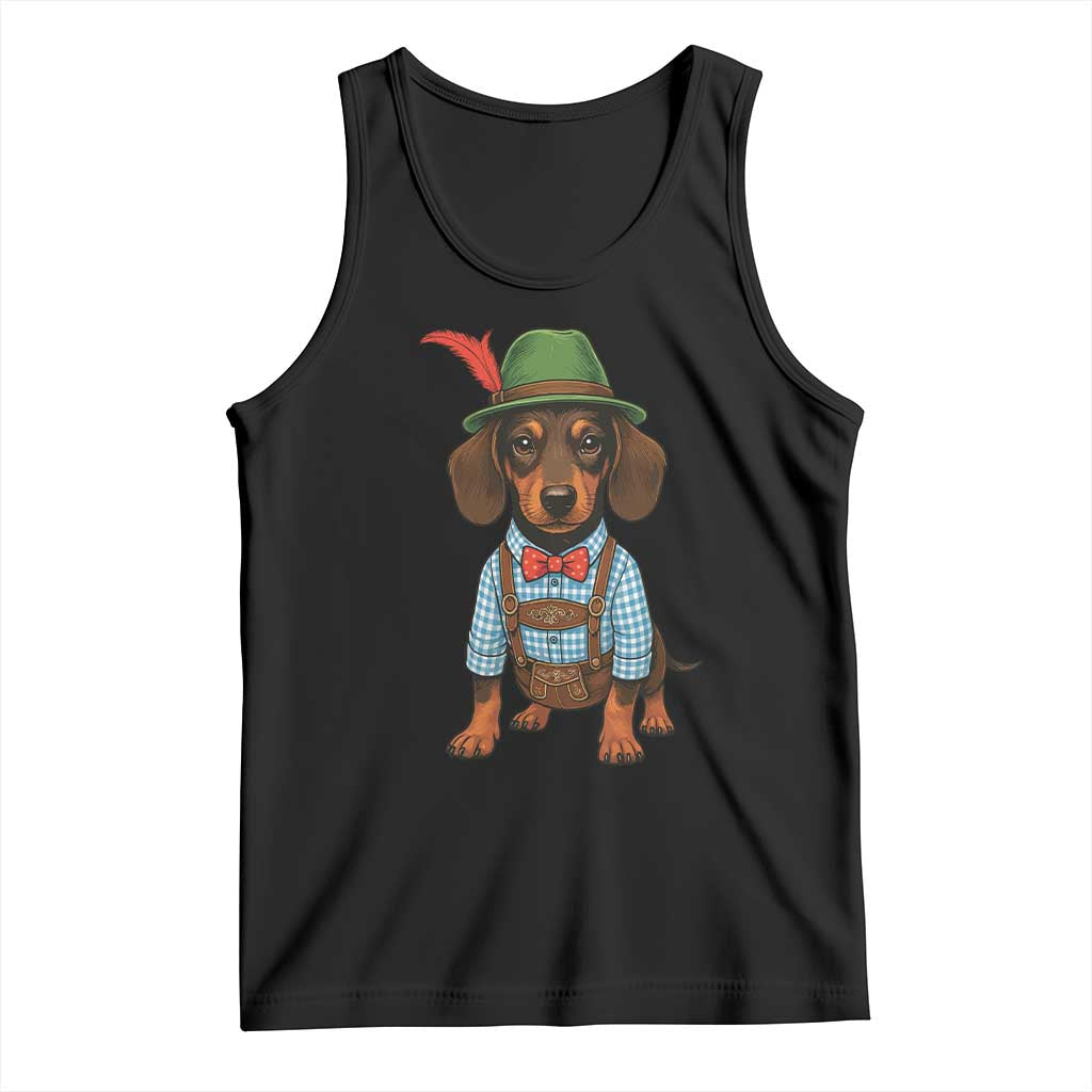 Oktoberfest Dachshund Cute Wiener Dog German Festival Tank Top TS11 Black Print Your Wear