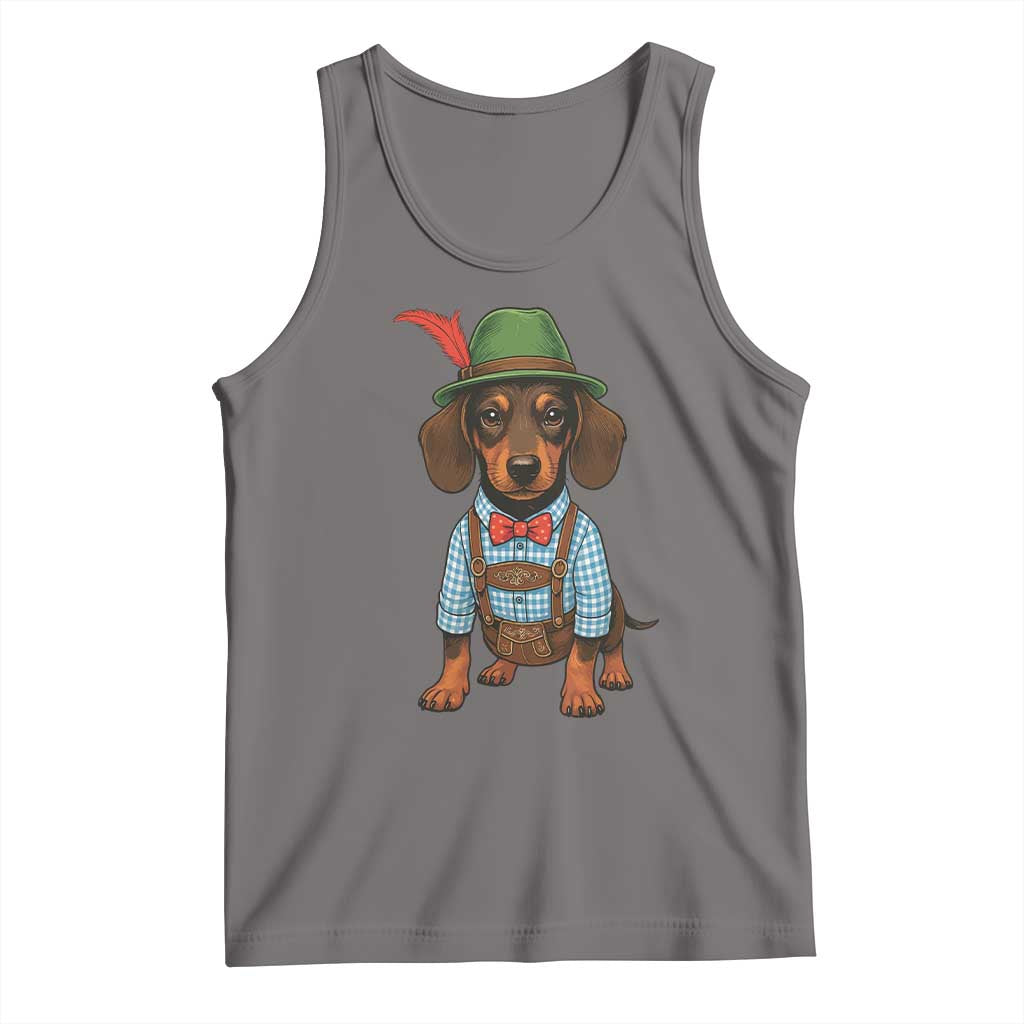Oktoberfest Dachshund Cute Wiener Dog German Festival Tank Top TS11 Deep Heather Print Your Wear