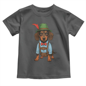 Oktoberfest Dachshund Cute Wiener Dog German Festival Toddler T Shirt TS11 Dark Heather Print Your Wear
