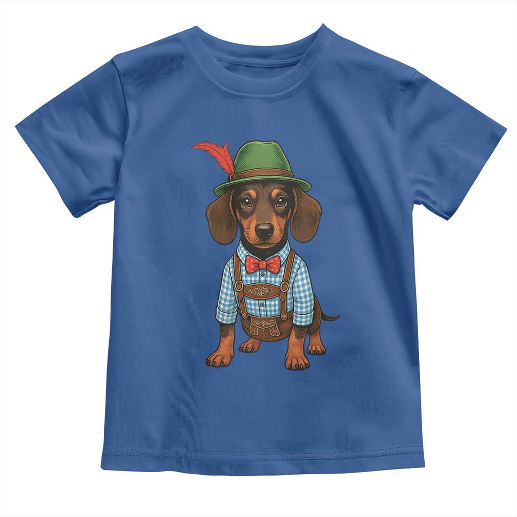 Oktoberfest Dachshund Cute Wiener Dog German Festival Toddler T Shirt TS11 Royal Blue Print Your Wear