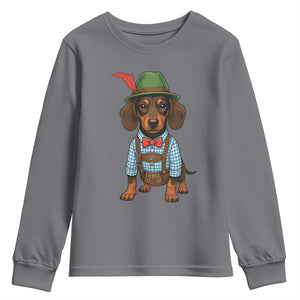 Oktoberfest Dachshund Cute Wiener Dog German Festival Youth Sweatshirt TS11 Charcoal Print Your Wear
