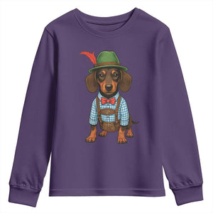 Oktoberfest Dachshund Cute Wiener Dog German Festival Youth Sweatshirt TS11 Purple Print Your Wear