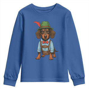 Oktoberfest Dachshund Cute Wiener Dog German Festival Youth Sweatshirt TS11 Royal Blue Print Your Wear