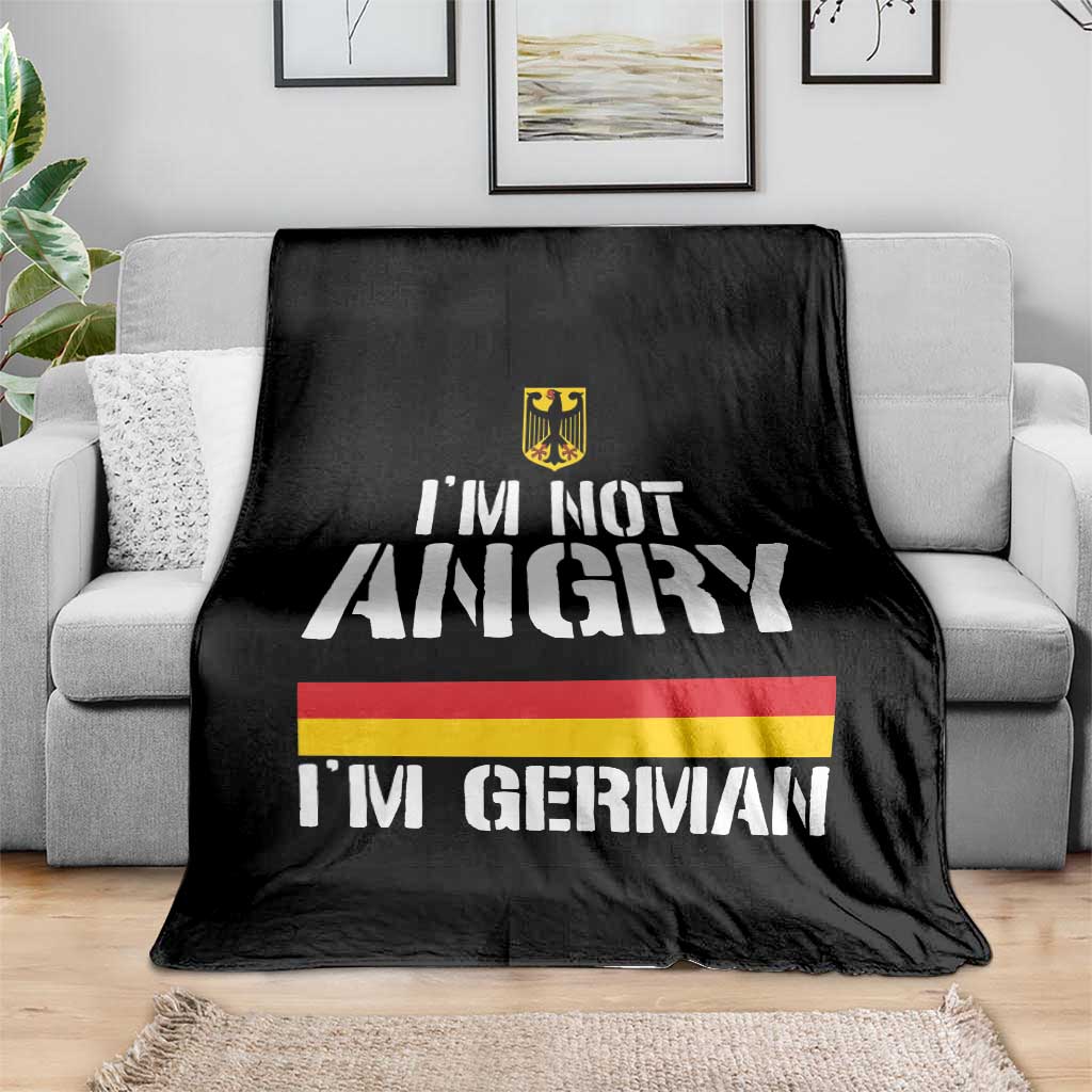 Funny I Am Not Angry I Am German Throw Blanket Germany Flag German American TS11 Print Your Wear