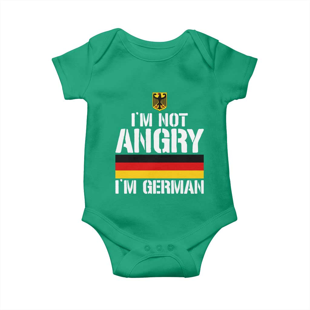 Funny I Am Not Angry I Am German Baby Onesie Germany Flag German American TS11 Irish Green Print Your Wear