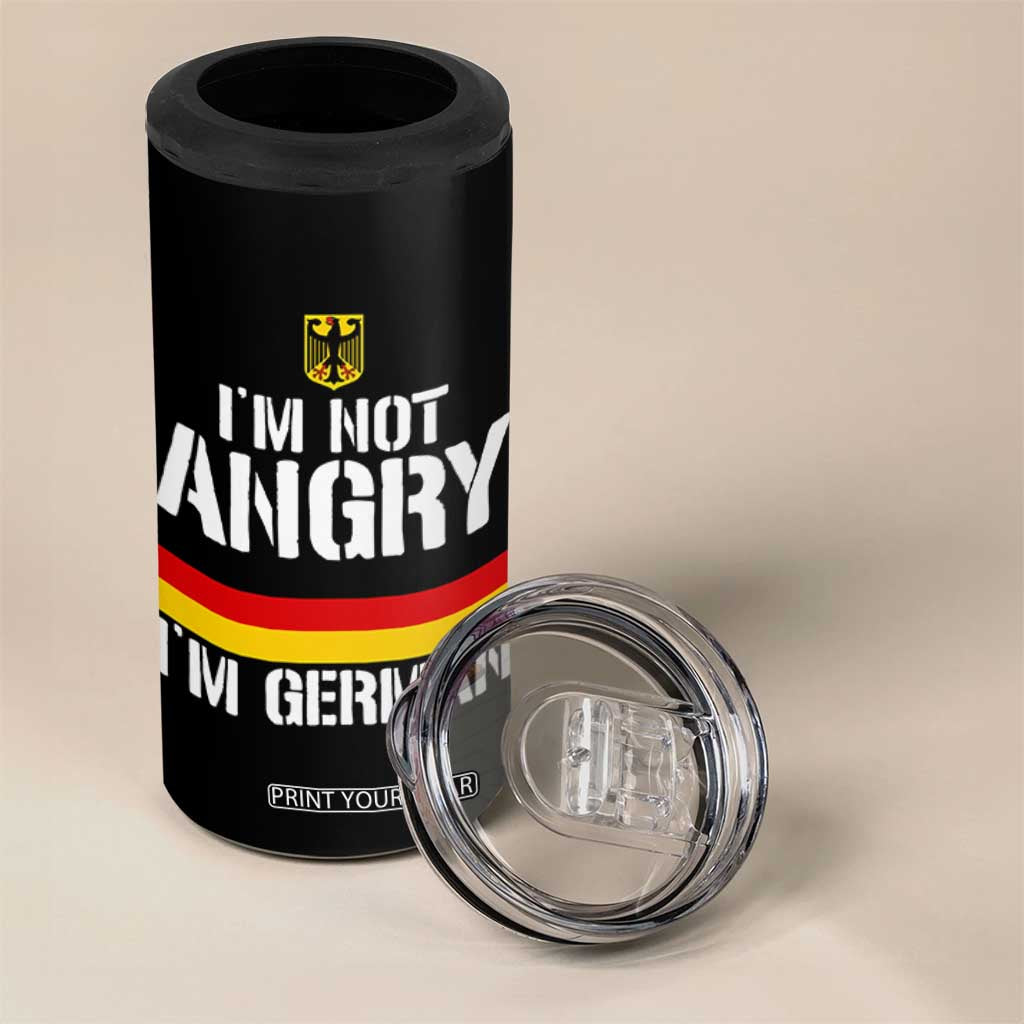 Funny I Am Not Angry I Am German 4 in 1 Can Cooler Tumbler Germany Flag German American TS11 Print Your Wear