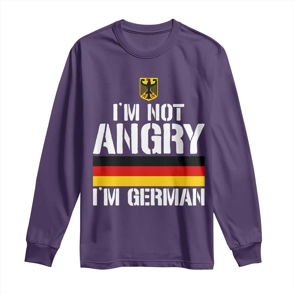 Funny I Am Not Angry I Am German Long Sleeve Shirt Germany Flag German American TS11 Purple Print Your Wear