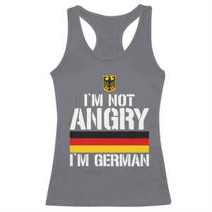 Funny I Am Not Angry I Am German Racerback Tank Top Germany Flag German American TS11 Charcoal Print Your Wear