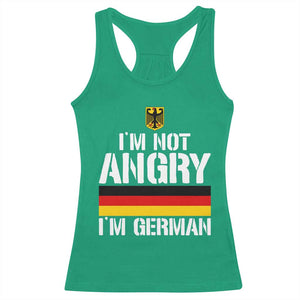 Funny I Am Not Angry I Am German Racerback Tank Top Germany Flag German American TS11 Irish Green Print Your Wear