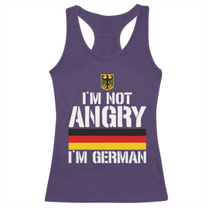 Funny I Am Not Angry I Am German Racerback Tank Top Germany Flag German American TS11 Purple Print Your Wear