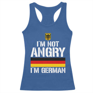 Funny I Am Not Angry I Am German Racerback Tank Top Germany Flag German American TS11 Royal Blue Print Your Wear