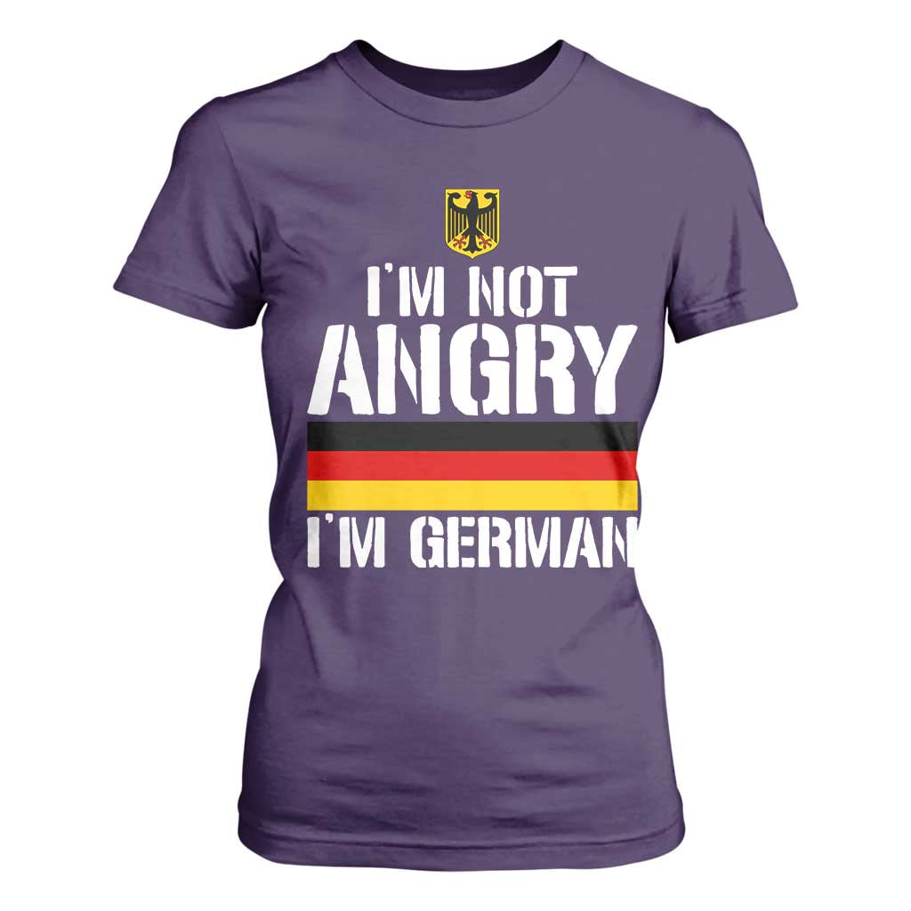 Funny I Am Not Angry I Am German T Shirt For Women Germany Flag German American TS11 Purple Print Your Wear