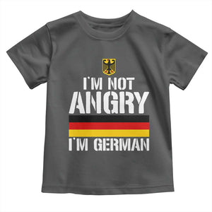 Funny I Am Not Angry I Am German Toddler T Shirt Germany Flag German American TS11 Dark Heather Print Your Wear
