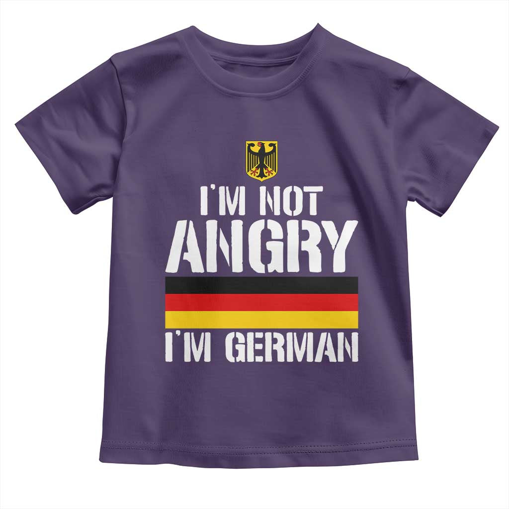 Funny I Am Not Angry I Am German Toddler T Shirt Germany Flag German American TS11 Purple Print Your Wear