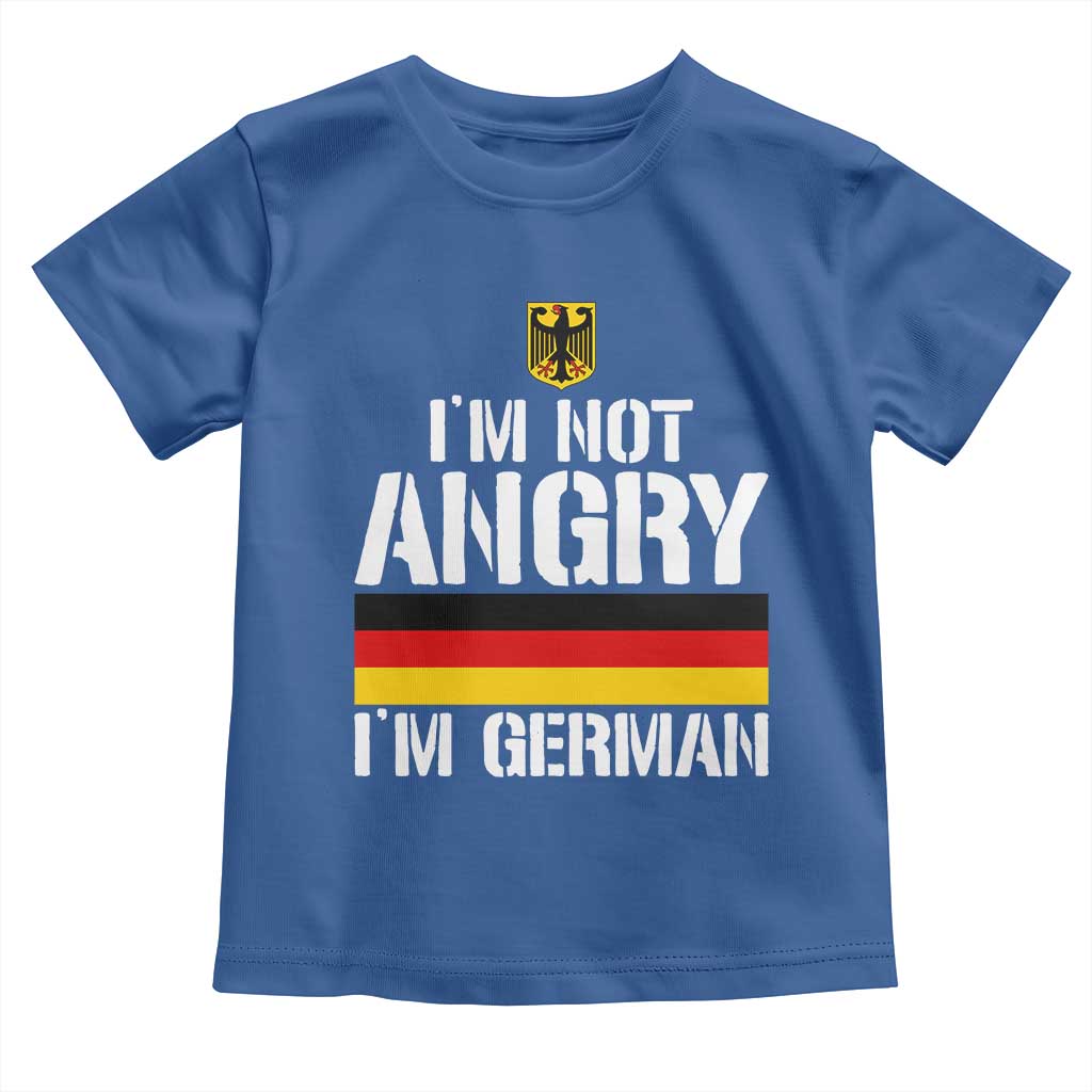 Funny I Am Not Angry I Am German Toddler T Shirt Germany Flag German American TS11 Royal Blue Print Your Wear