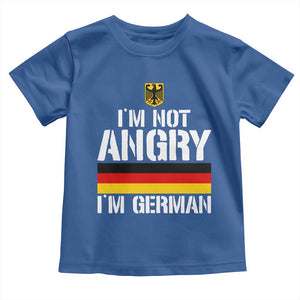 Funny I Am Not Angry I Am German Toddler T Shirt Germany Flag German American TS11 Royal Blue Print Your Wear