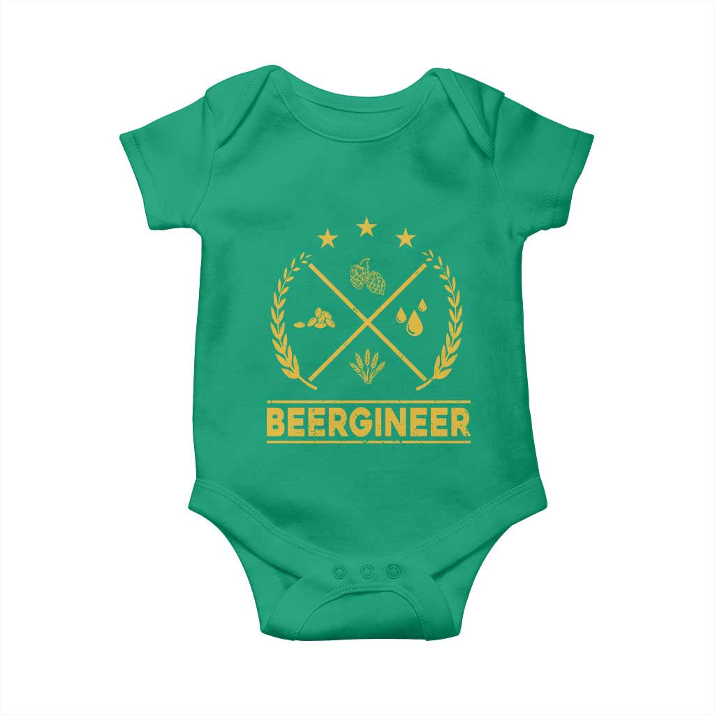 Funny Beergineer Baby Onesie Homebrew Craft Beer Drinking Lover TS11 Irish Green Print Your Wear