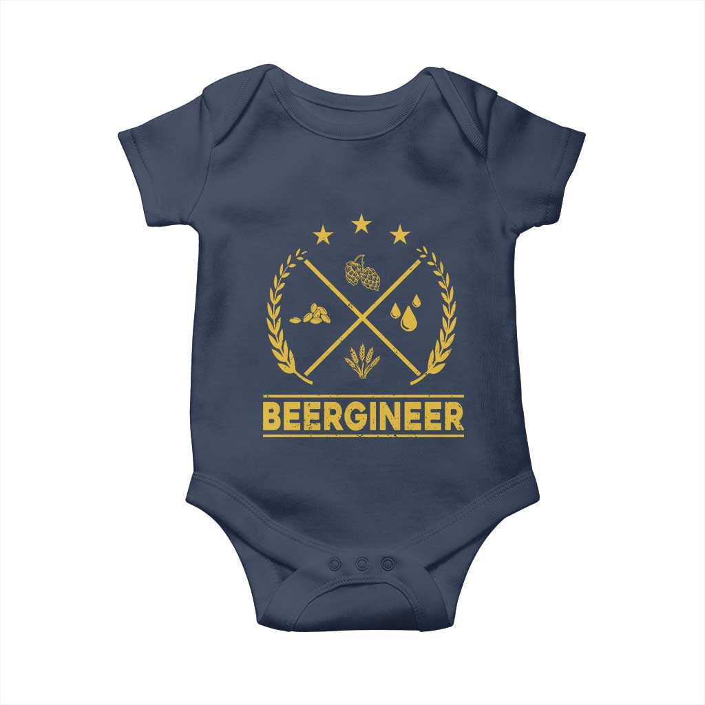 Funny Beergineer Baby Onesie Homebrew Craft Beer Drinking Lover TS11 Navy Print Your Wear