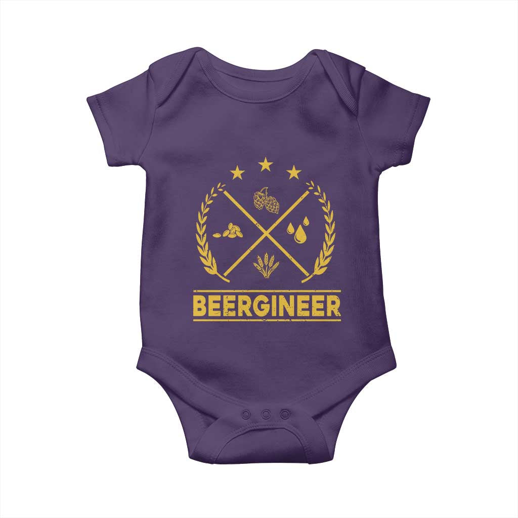 Funny Beergineer Baby Onesie Homebrew Craft Beer Drinking Lover TS11 Purple Print Your Wear