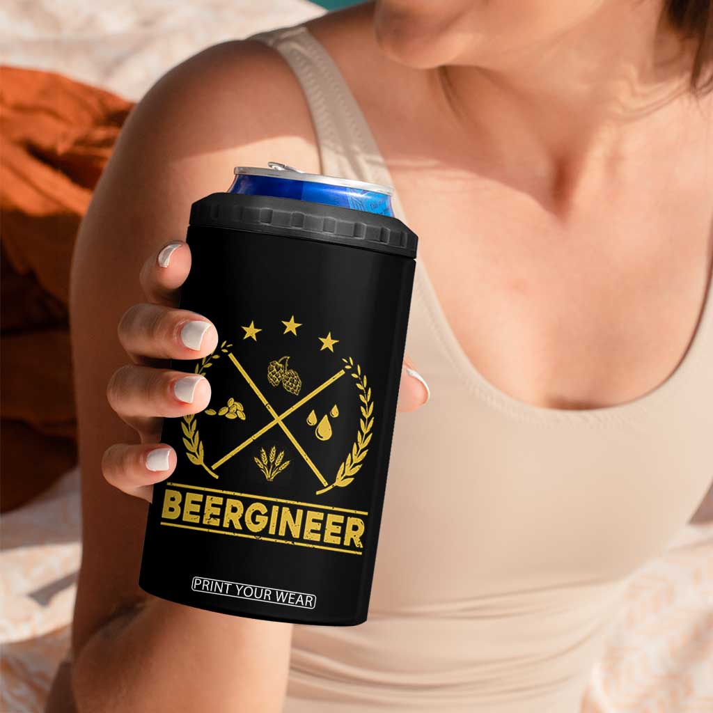 Funny Beergineer 4 in 1 Can Cooler Tumbler Homebrew Craft Beer Drinking Lover TS11 Print Your Wear