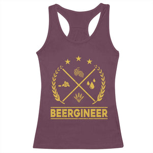 Funny Beergineer Racerback Tank Top Homebrew Craft Beer Drinking Lover TS11 Maroon Print Your Wear