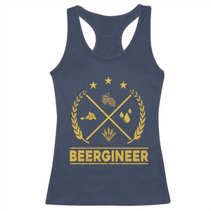Funny Beergineer Racerback Tank Top Homebrew Craft Beer Drinking Lover TS11 Navy Print Your Wear
