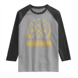 Funny Beergineer Raglan Shirt Homebrew Craft Beer Drinking Lover TS11 Sport Gray Black Print Your Wear