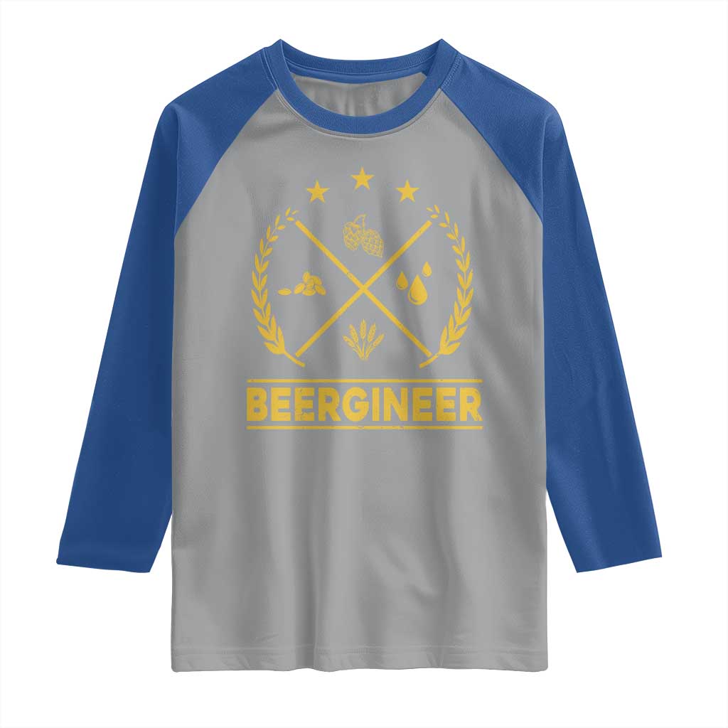 Funny Beergineer Raglan Shirt Homebrew Craft Beer Drinking Lover TS11 Sport Gray Royal Print Your Wear