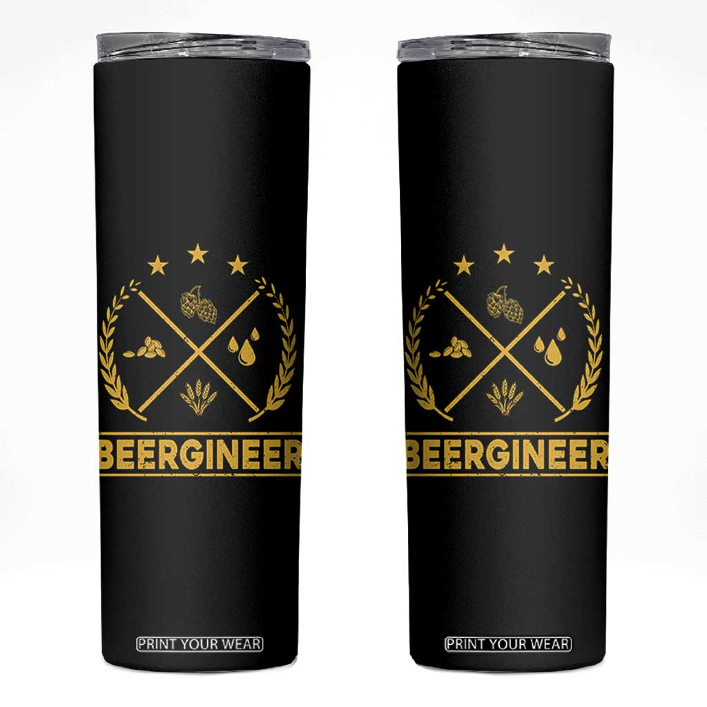 Funny Beergineer Skinny Tumbler Homebrew Craft Beer Drinking Lover TS11 Black Print Your Wear