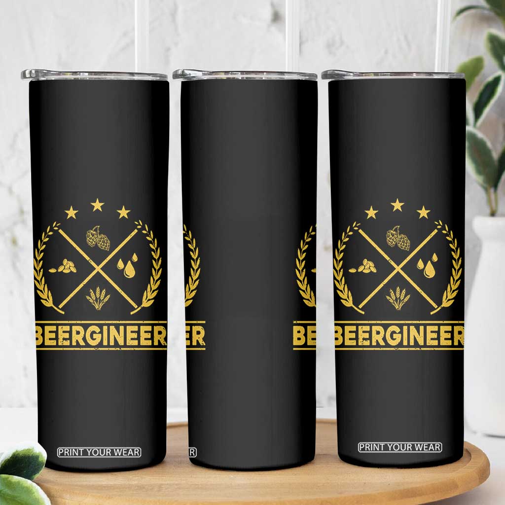 Funny Beergineer Skinny Tumbler Homebrew Craft Beer Drinking Lover TS11 Print Your Wear