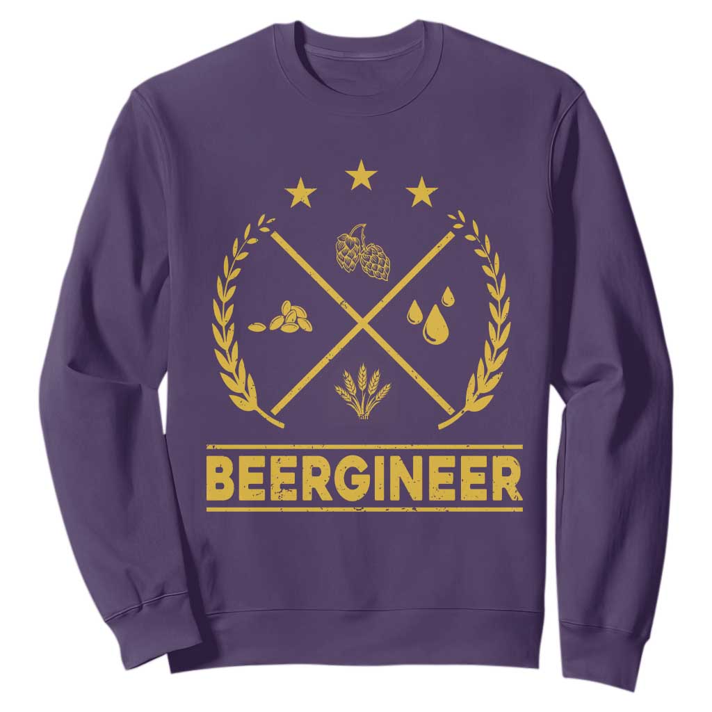 Funny Beergineer Sweatshirt Homebrew Craft Beer Drinking Lover TS11 Purple Print Your Wear