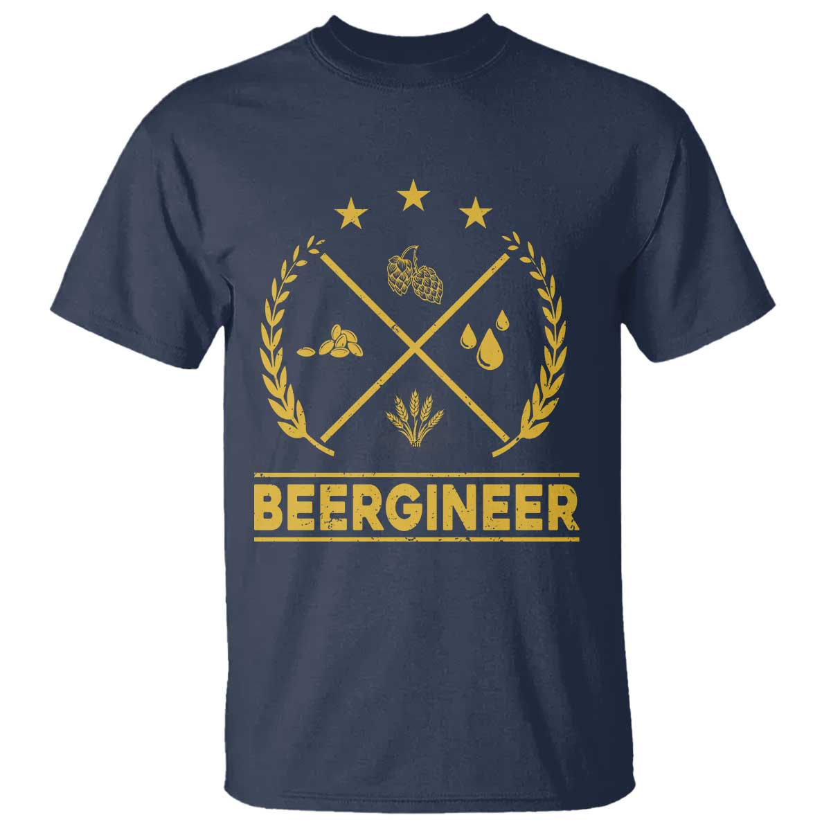 Funny Beergineer T Shirt Homebrew Craft Beer Drinking Lover TS11 Navy Print Your Wear
