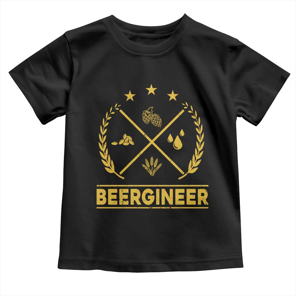 Funny Beergineer Toddler T Shirt Homebrew Craft Beer Drinking Lover - Print Your Wear