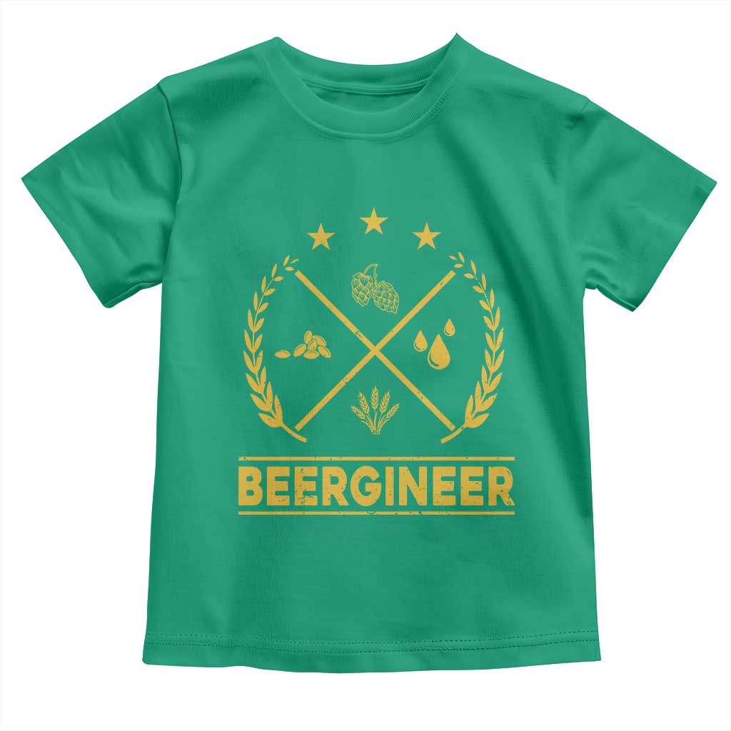 Funny Beergineer Toddler T Shirt Homebrew Craft Beer Drinking Lover TS11 Irish Green Print Your Wear