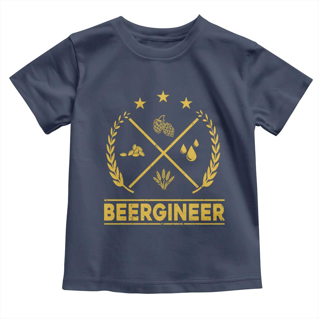 Funny Beergineer Toddler T Shirt Homebrew Craft Beer Drinking Lover TS11 Navy Print Your Wear